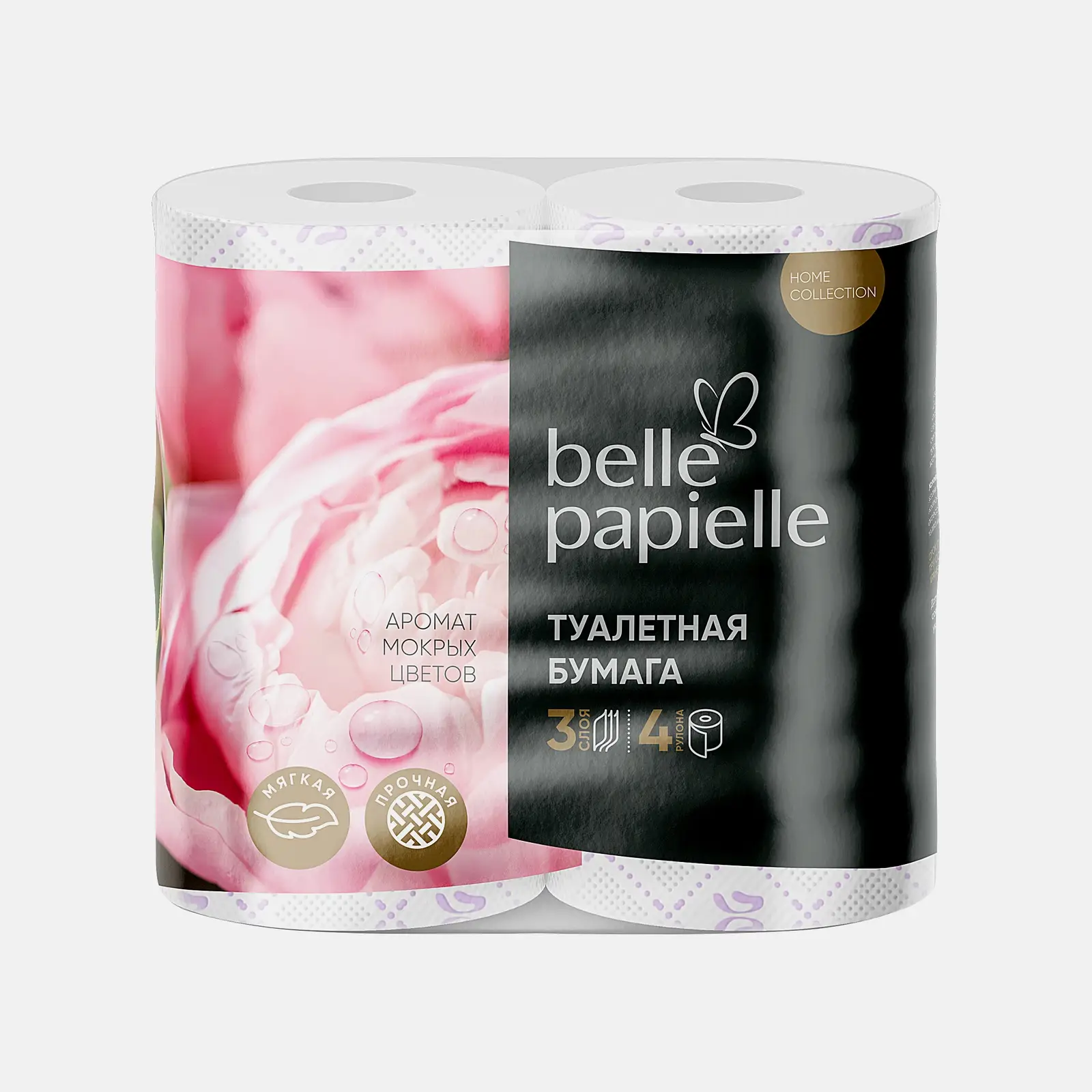 Туалетная бумага Belle Papielle мокрые Цветы 3 слоя 4 рулона Туалетная бумага Belle Papielle мокрые Цветы 3 слоя 4 рулона