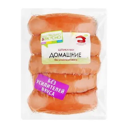 Изображение товара Шпикачки МД Бородина Домашние 480г - Нежные и Вкусные