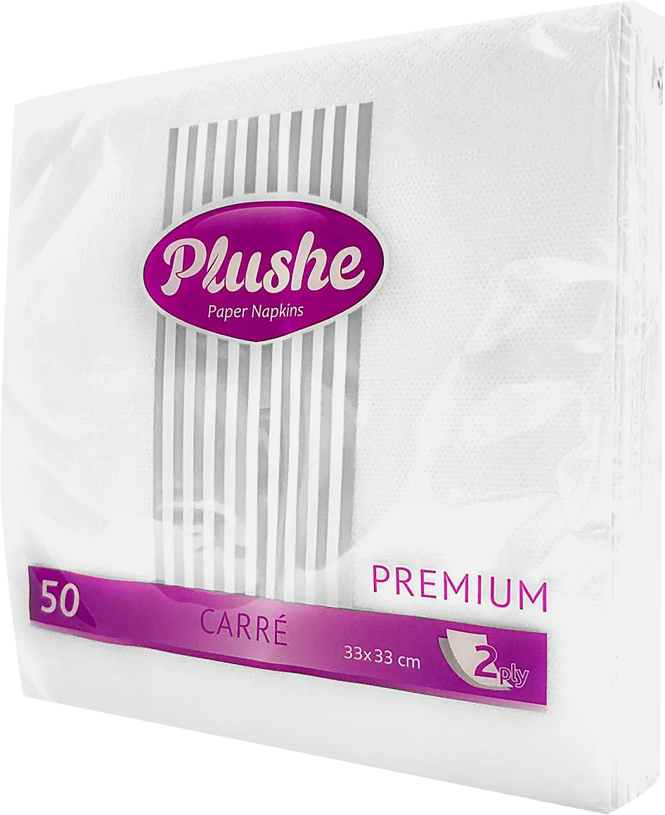 Салфетки бумажные Plushe Premium 2сл33x33 50л белые Салфетки бумажные Plushe Premium 2сл33x33 50л белые