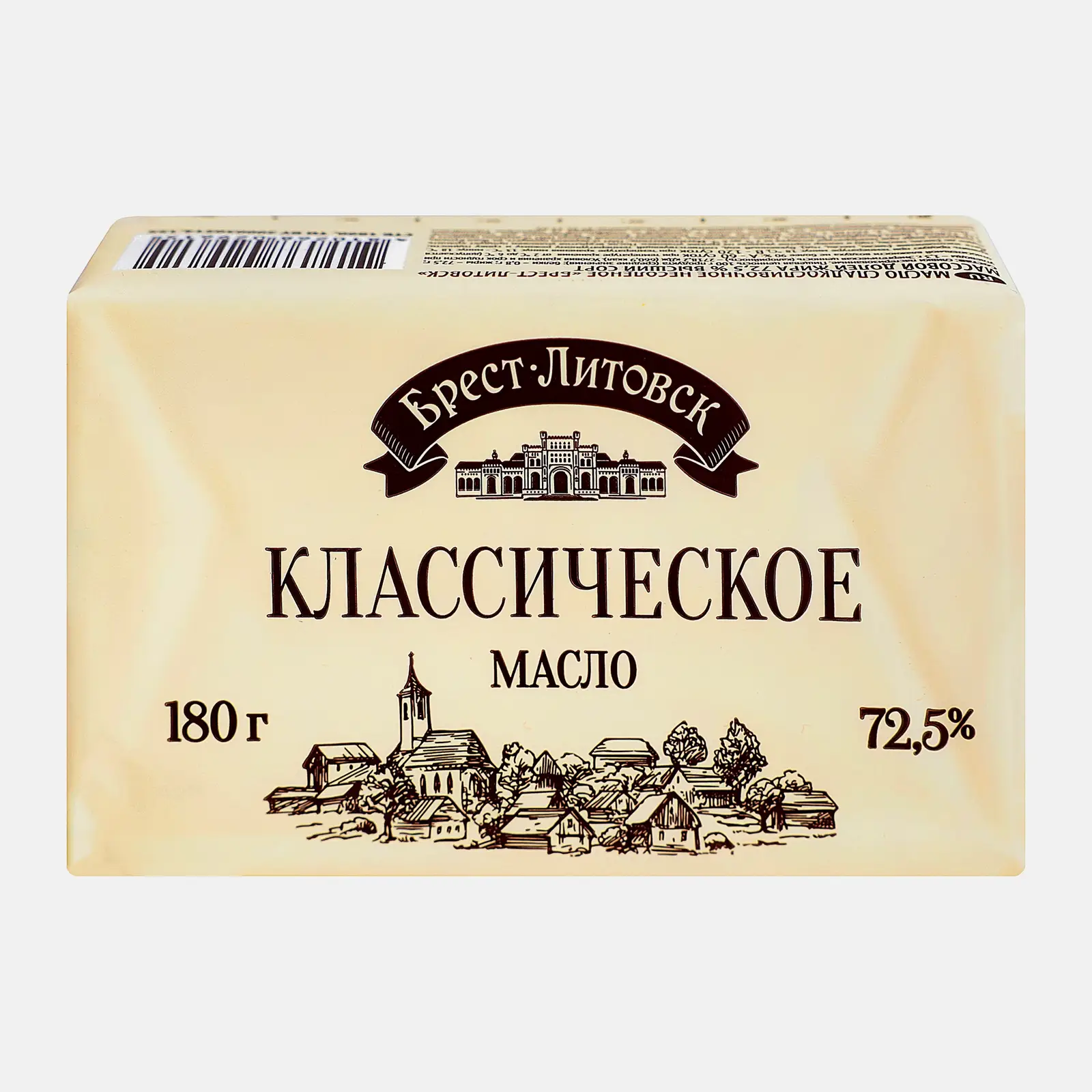 Изображение товара Масло сливочное Брест-Литовск 72.5% 180г натуральное для выпечки и намазывания