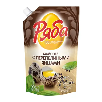 Изображение товара Майонез с перепелиными яйцами Ряба 50.5% 530г