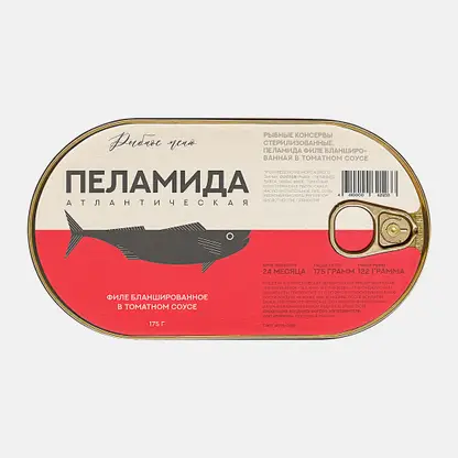 Пеламида филе бланшированное в томатном соусе Рыбное Меню 175г