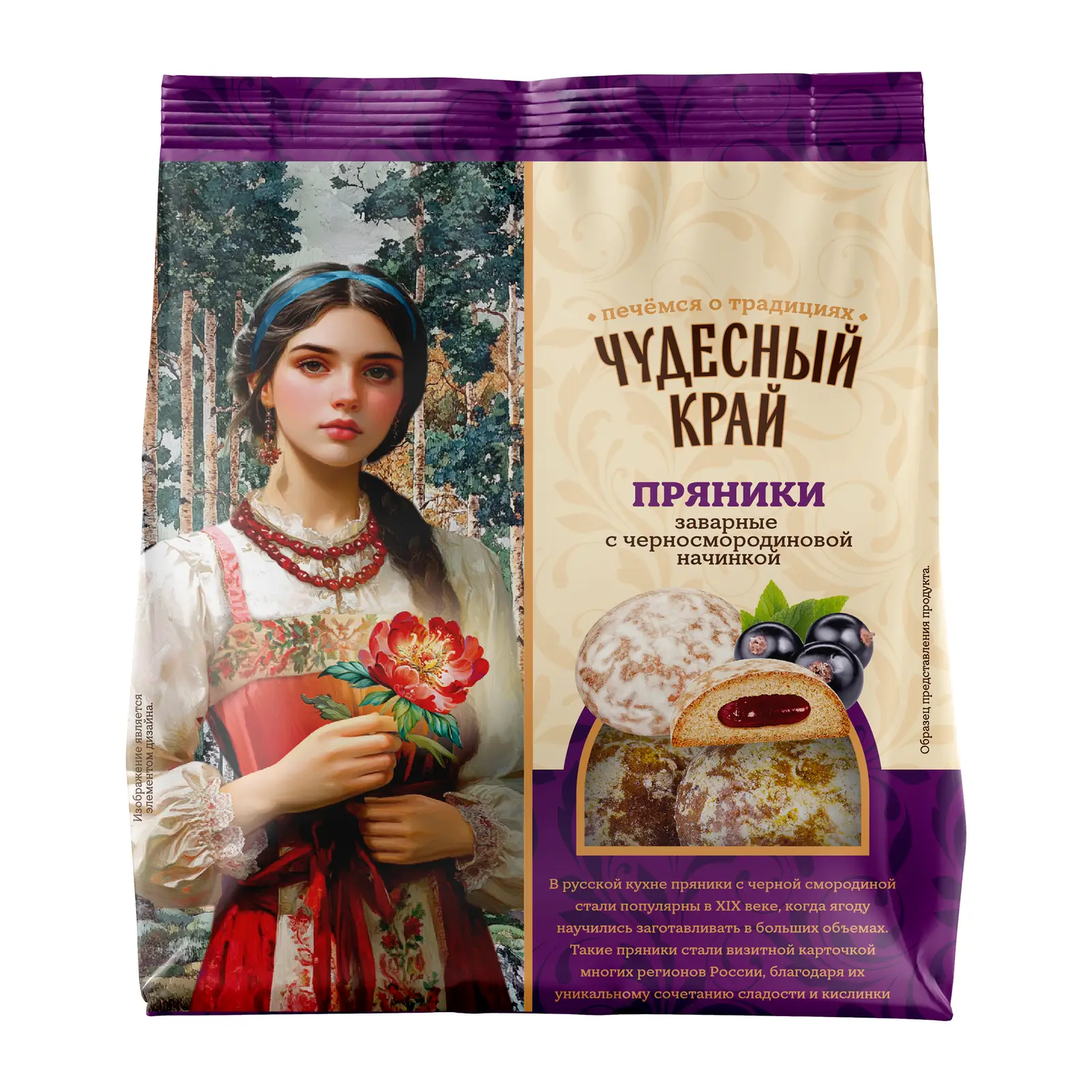 Изображение товара Пряники с черной смородиной Чудесный Край 300г