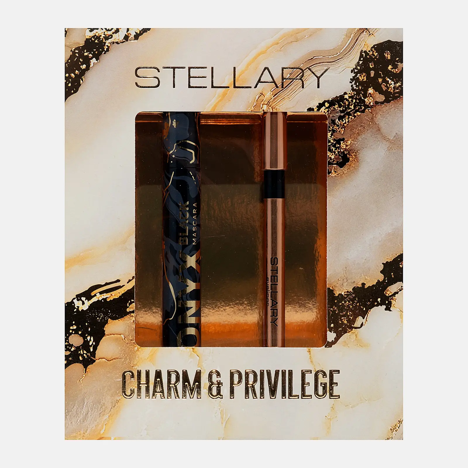 Подарочный набор для макияжа Stellary Тушь Onyx 9мл + Карандаш для глаз в ассортименте