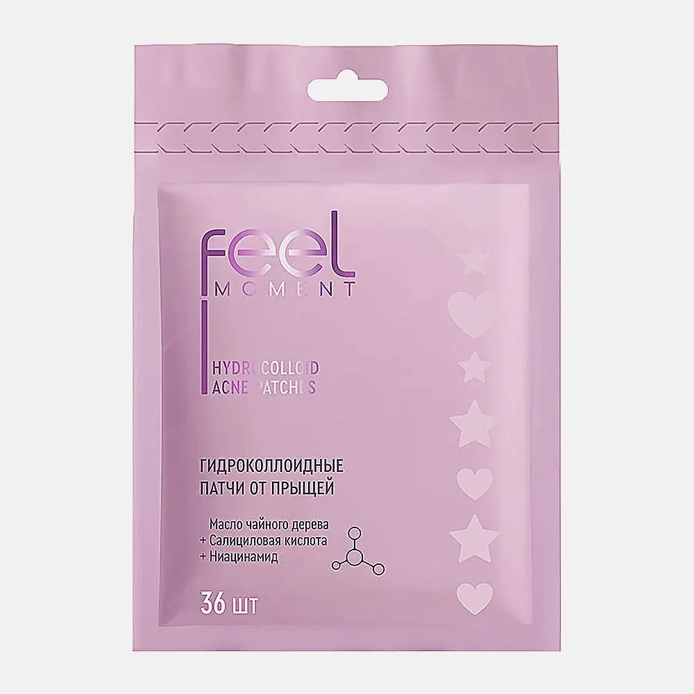 Гидроколлоидные патчи от прыщей с салициловой кислотой Feel Moment 36шт