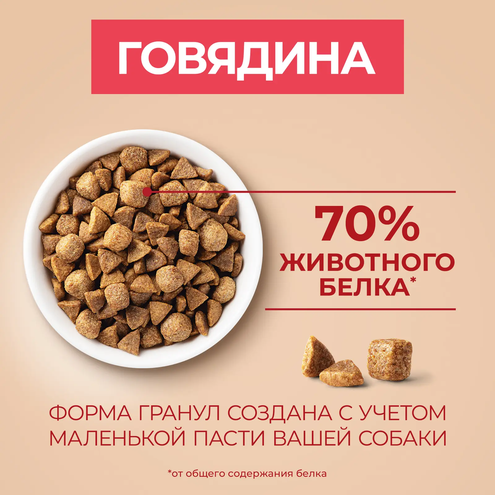 Сухой корм для собак Purina One Mini при активном образе жизни с говядиной и рисом 600г