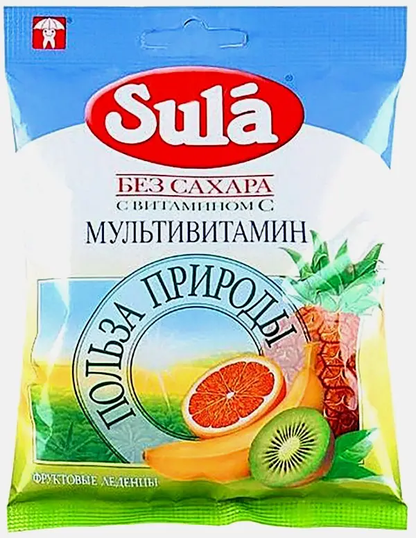 Леденцы без сахара мультивитаминные Sula 60г