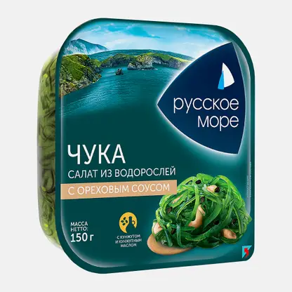 Салат Русское море из морских водорослей Чука ореховый соус 150г