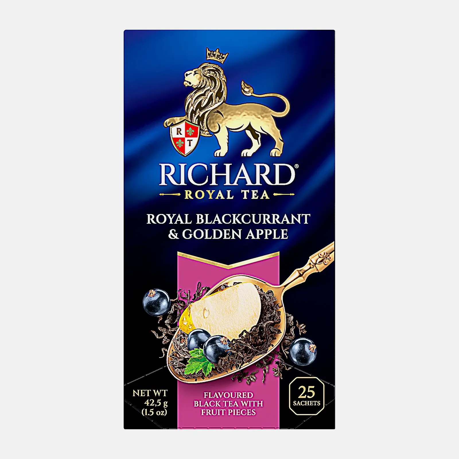Изображение товара Черный чай Richard Royal со вкусом смородины и яблока - 25 пакетов, 42. 5 г