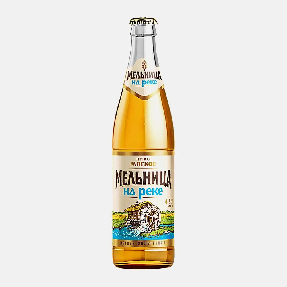 Пиво Мельница на реке светлое фильтрованное пастеризованное 4.5% 450мл Пиво Мельница на реке светлое фильтрованное пастеризованное 4.5% 450мл