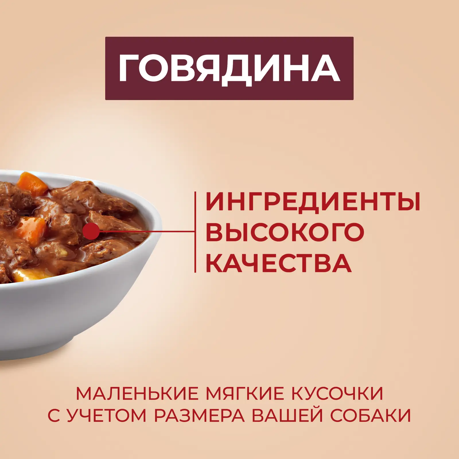 Влажный корм для мини собак Purina One Актив С говядиной и морковью в подливе 85г