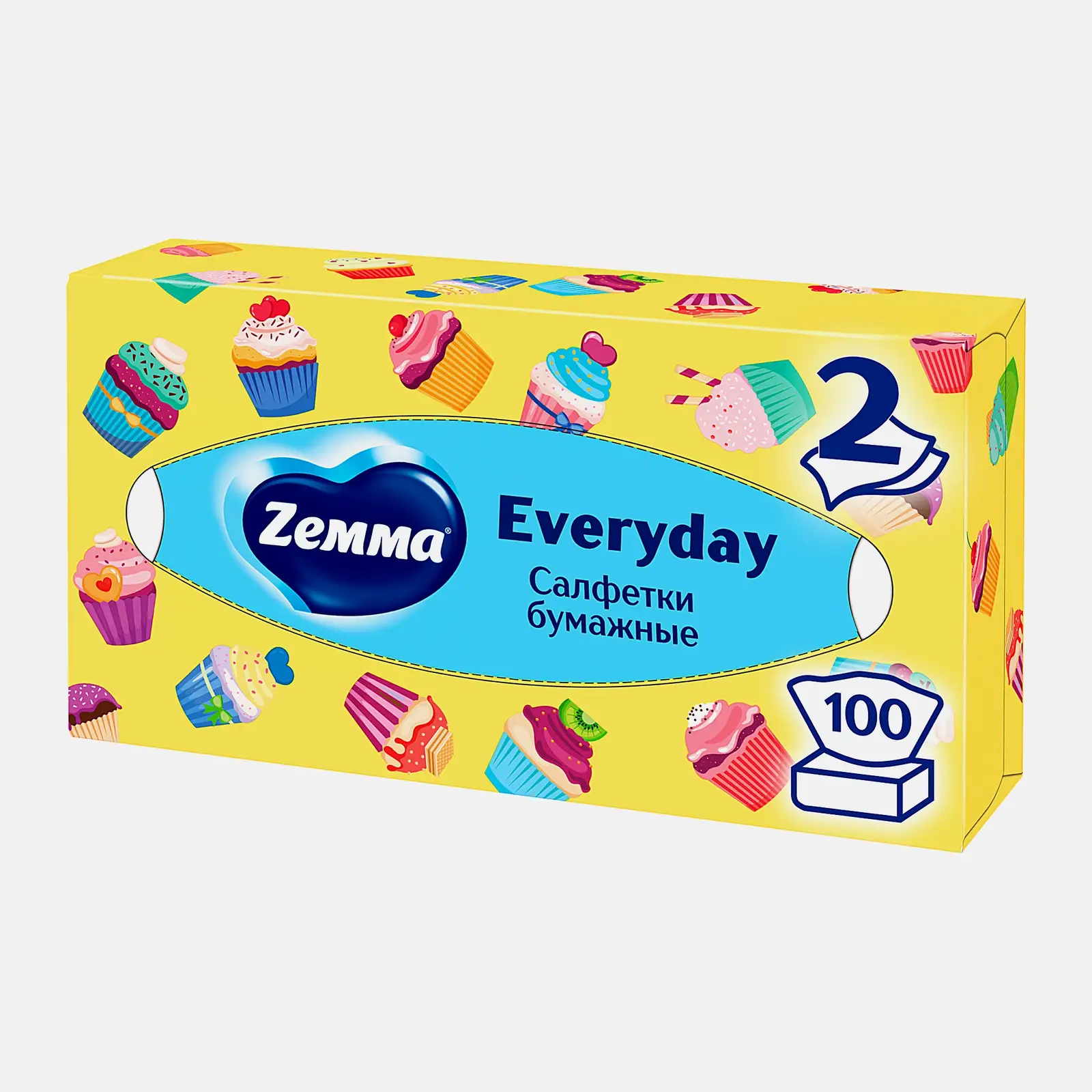 Салфетки бумажные Zewa Everyday 2 слоя 100шт в ассортименте - фото 4