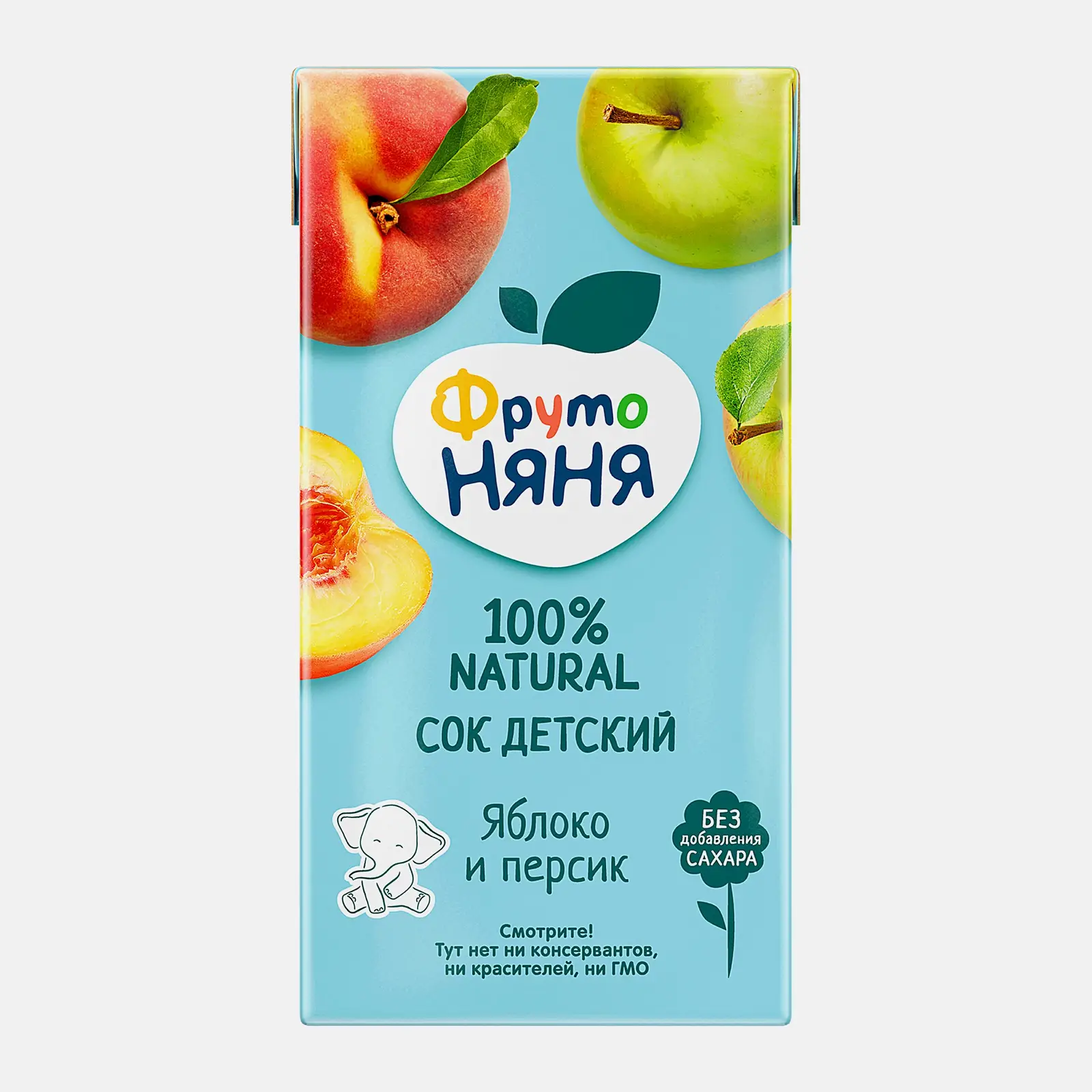 Изображение товара Детский сок Фрустония Яблоко-Персик 500 мл натуральный без добавленного сахара