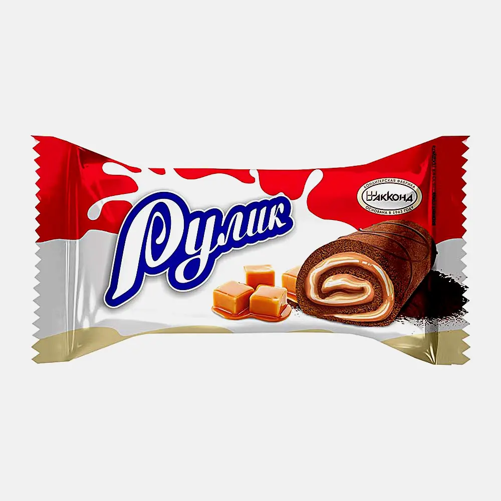 Изображение товара Десерт бисквитный Рулик Акконд 300 г классический шоколадный вкус