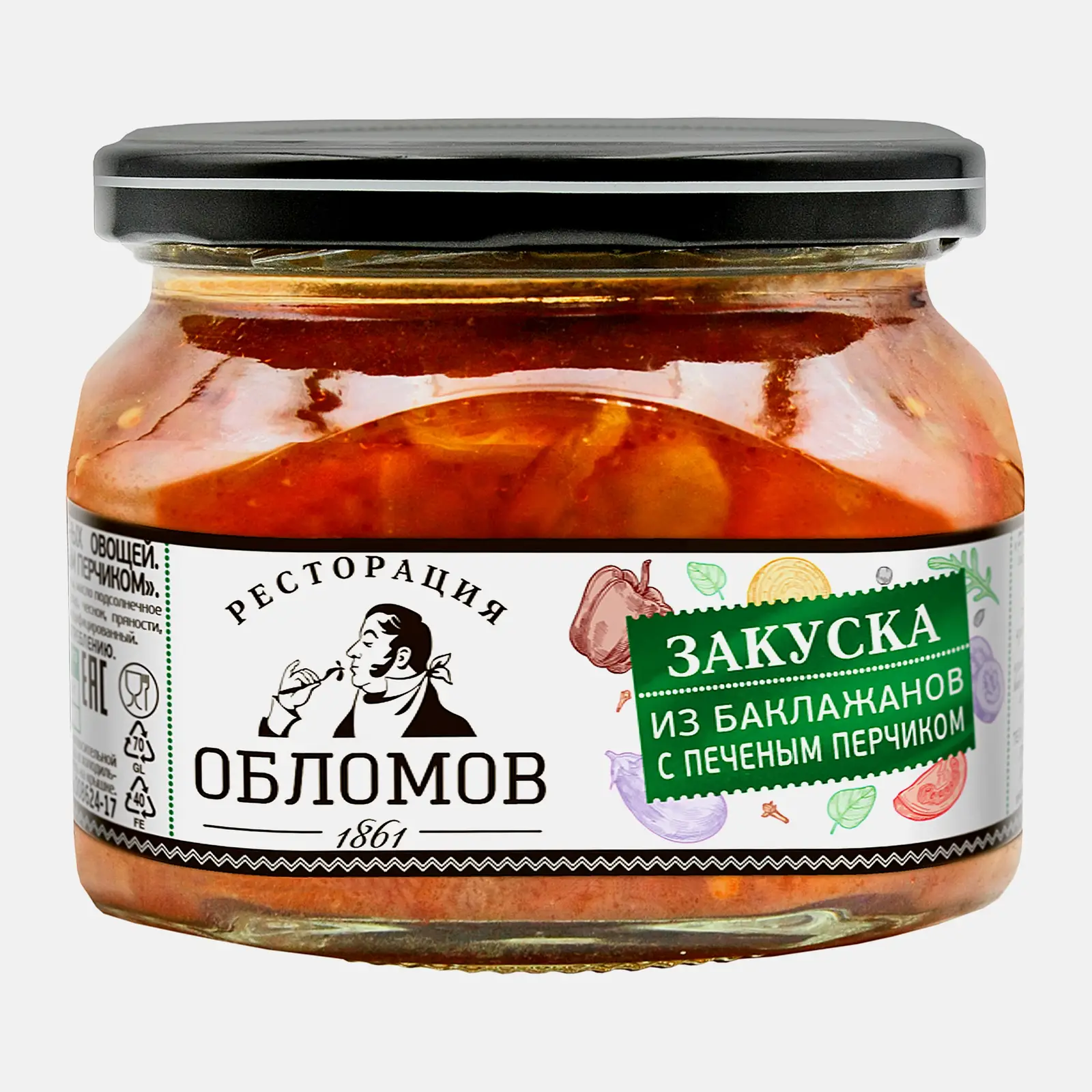 Закуска из баклажанов c печеным перчиком Ресторация Обломов 330г