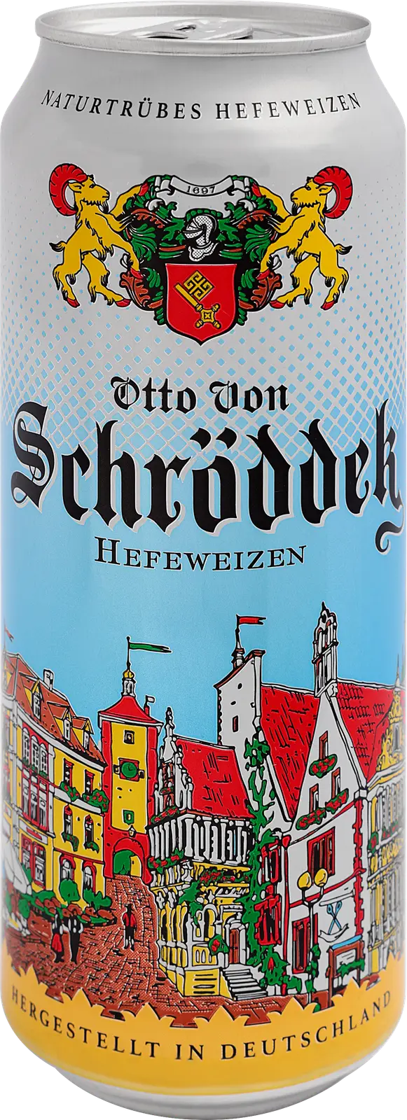 Пиво Schrodder светлое пшеничное нефильтрованное пастеризованное 5% 500мл