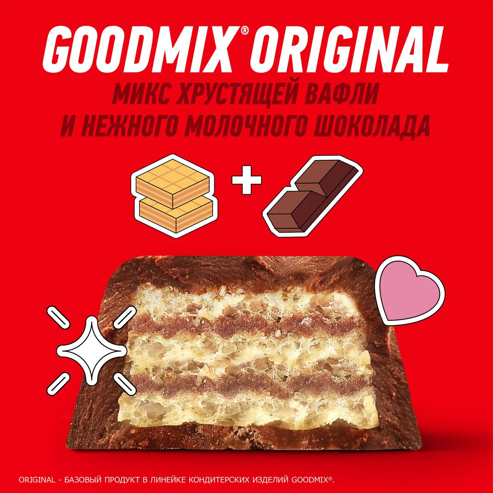 Батончик шоколадный с хрустящей вафлей Goodmix 29г
