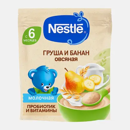 Каша овсяная молочная груша и банан с 6 месяцев Nestle 200г