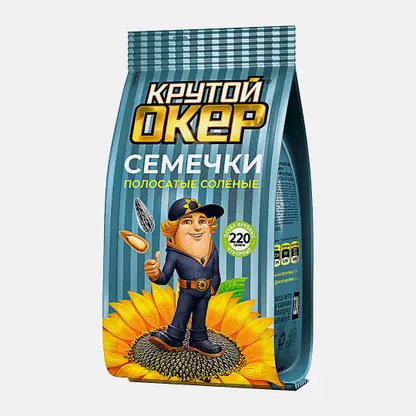 Семена подсолнечника полосатые солёные Крутой Окер 220г
