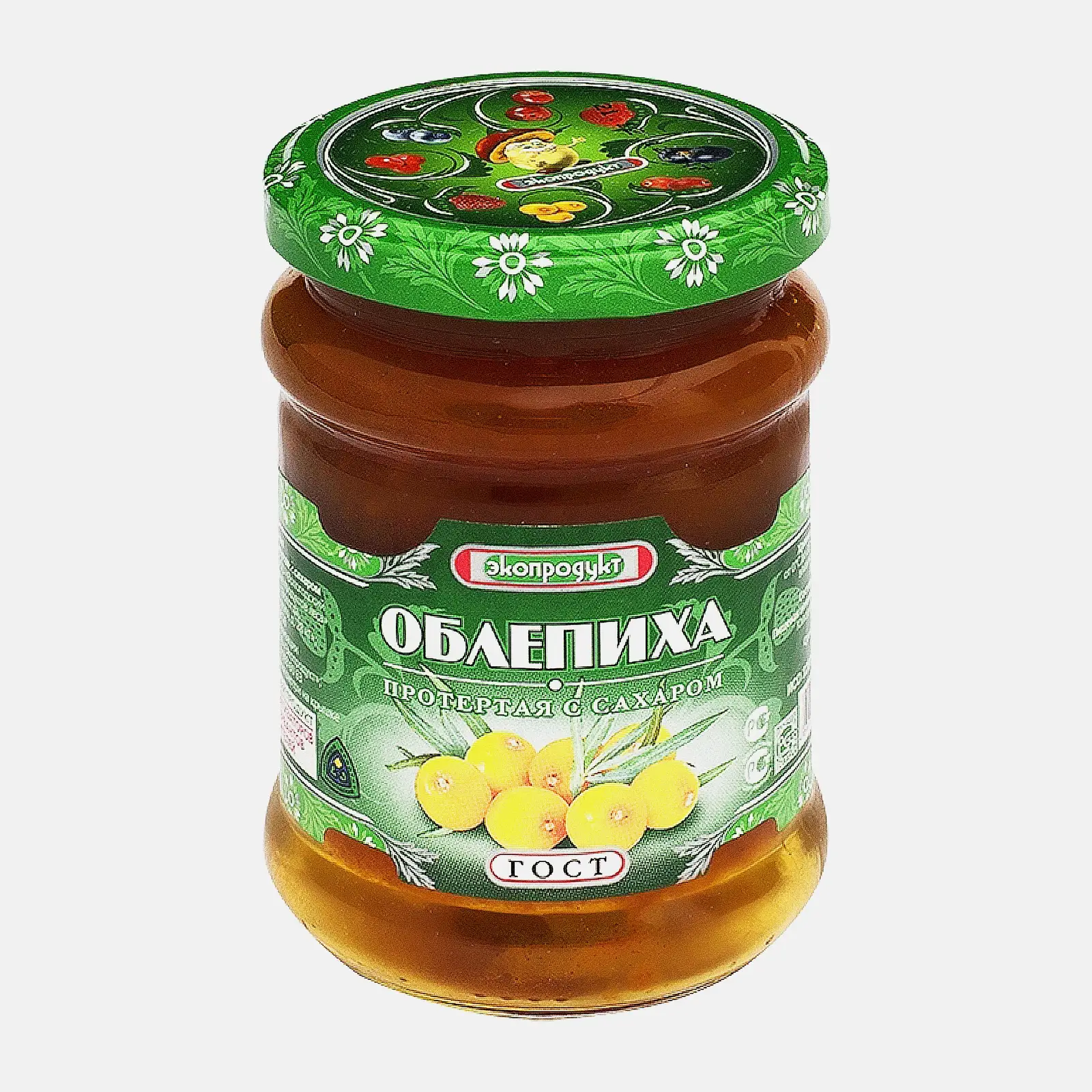 Облепиха Экопродукт протертая с сахаром 320г