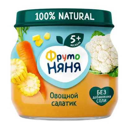 Изображение товара Пюре Овощной салатик с 5 месяцев Фрутоняня 80г