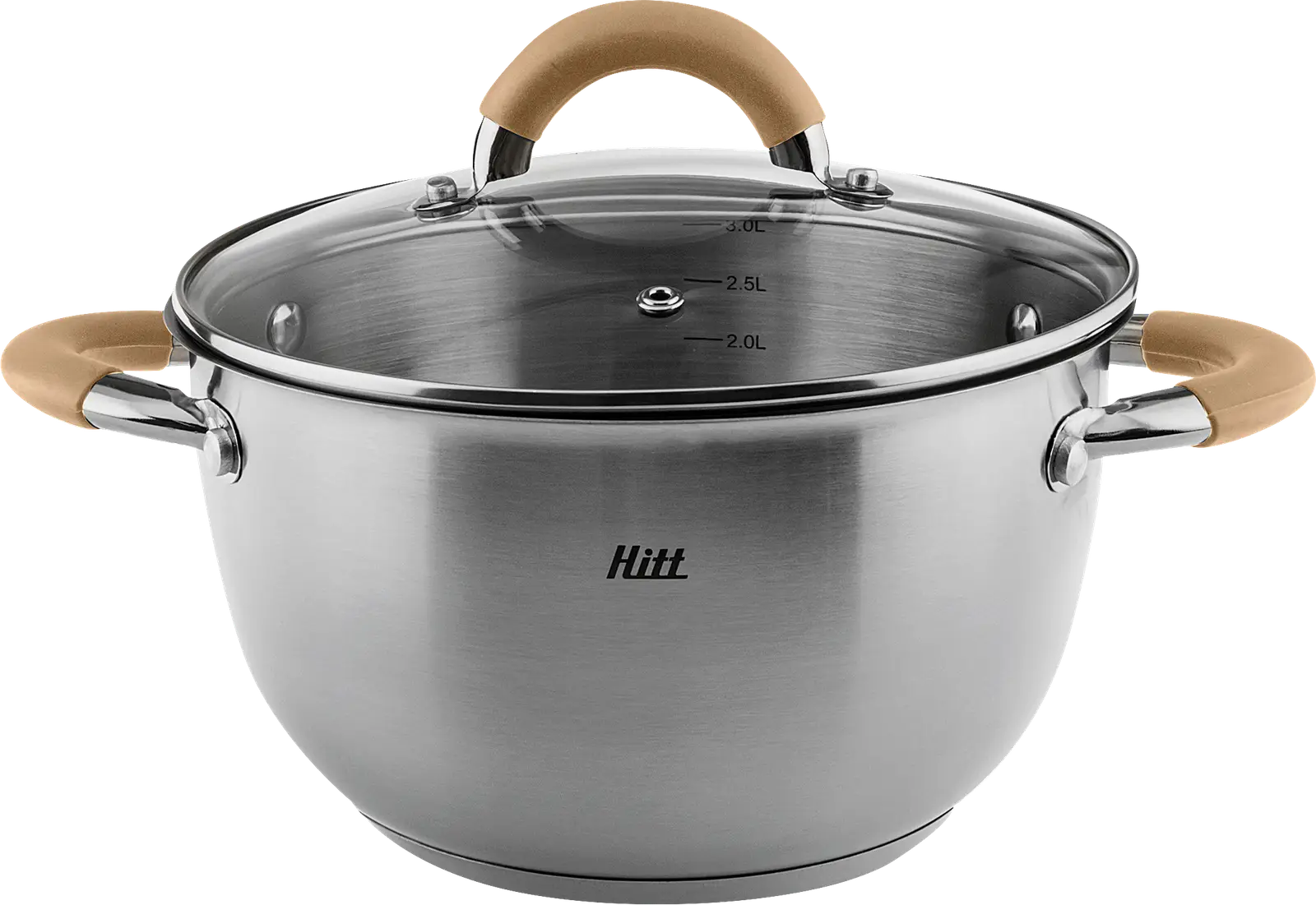 Кастрюля Hitt Organic индукционная со стеклянной крышкой 4.8л - фото 2