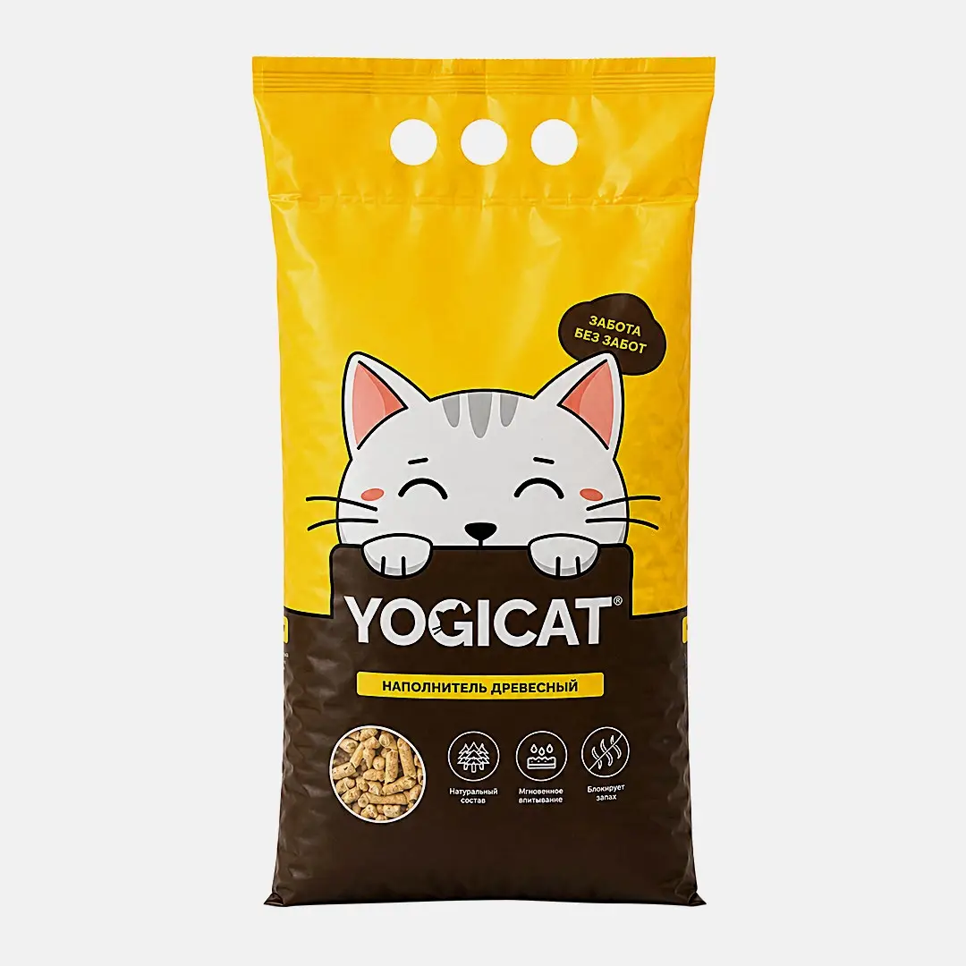 Наполнитель Yogicat древесный для кошачьего туалета 10л