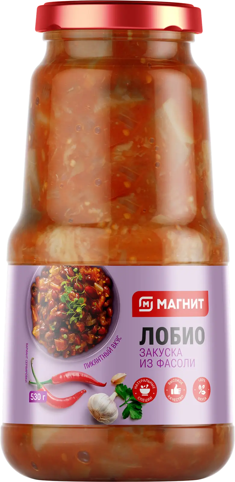 Лобио Магнит Закуска из фасоли 530г - Магнит-Продукты