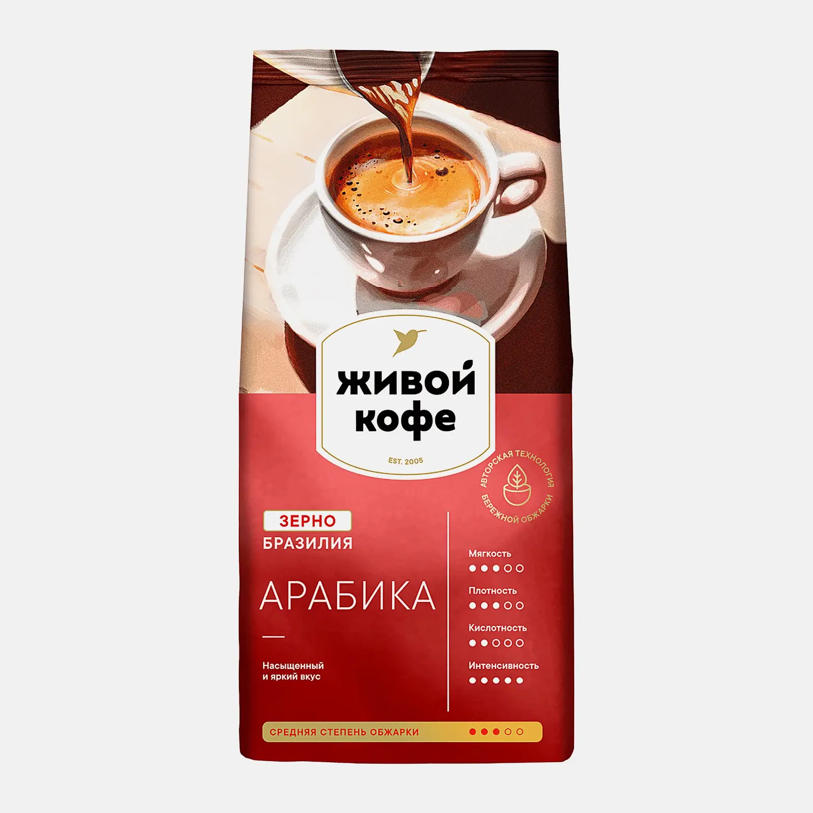 Кофе в зернах Живой Кофе Арабика Бразилия 200г