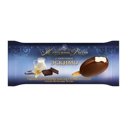 Изображение товара Мороженое Жемчужина России эскимо сливочное ванильное 80г