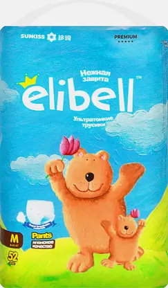Подгузники-трусики Elibell Premium р.M 6-11кг 52шт