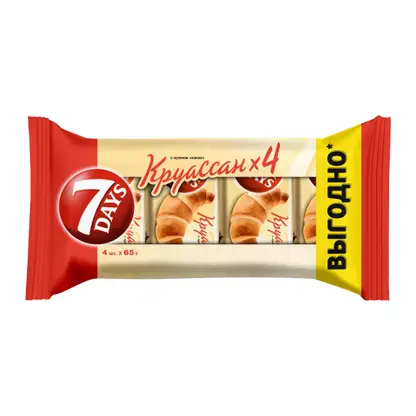 Изображение товара Круассан с кремом Какао 7Days 4шт*65г