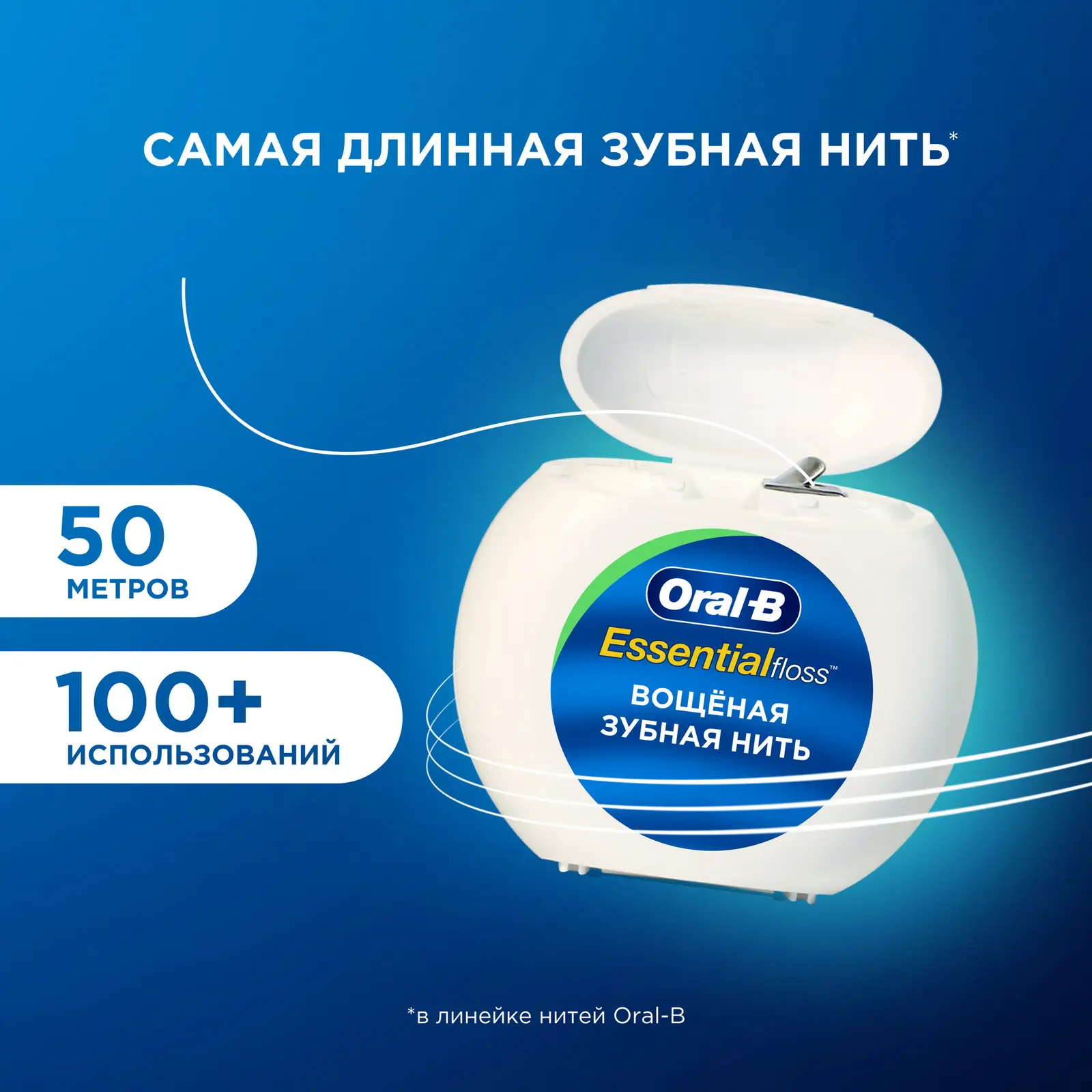 Зубная нить Oral-B Essential Floss невощеная/мятная 50м