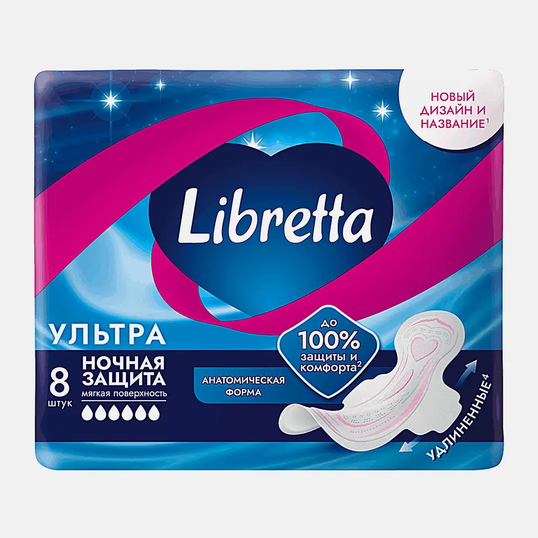 Ночные прокладки с мягкой поверхностью Ultra Libretta 8шт - фото 2