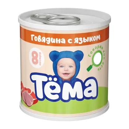 Изображение товара Пюре Тема Говядина с языком с 8 месяцев 90г