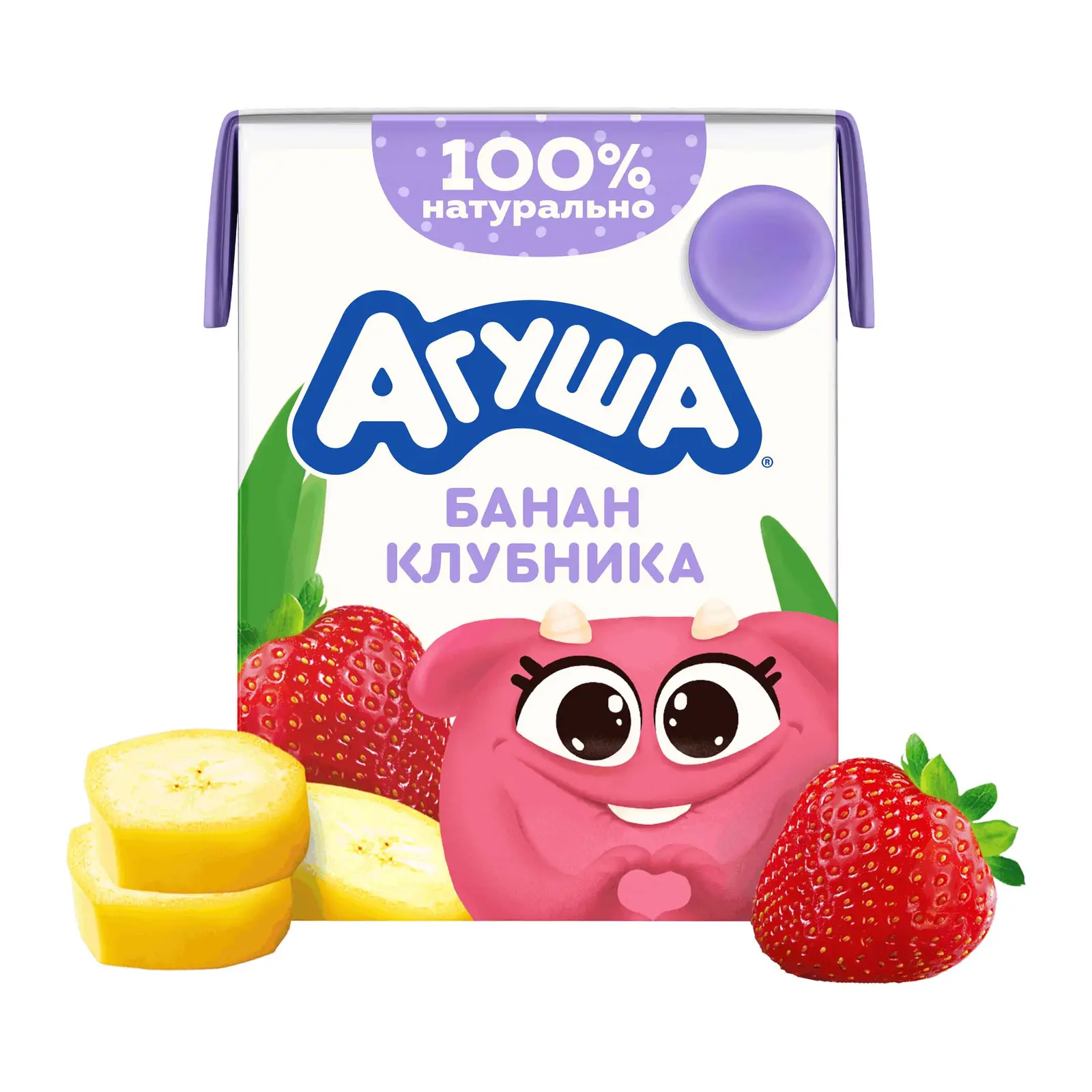 Изображение товара Коктейль молочный Агуша банан-клубника 2% с 12 мес 190мл