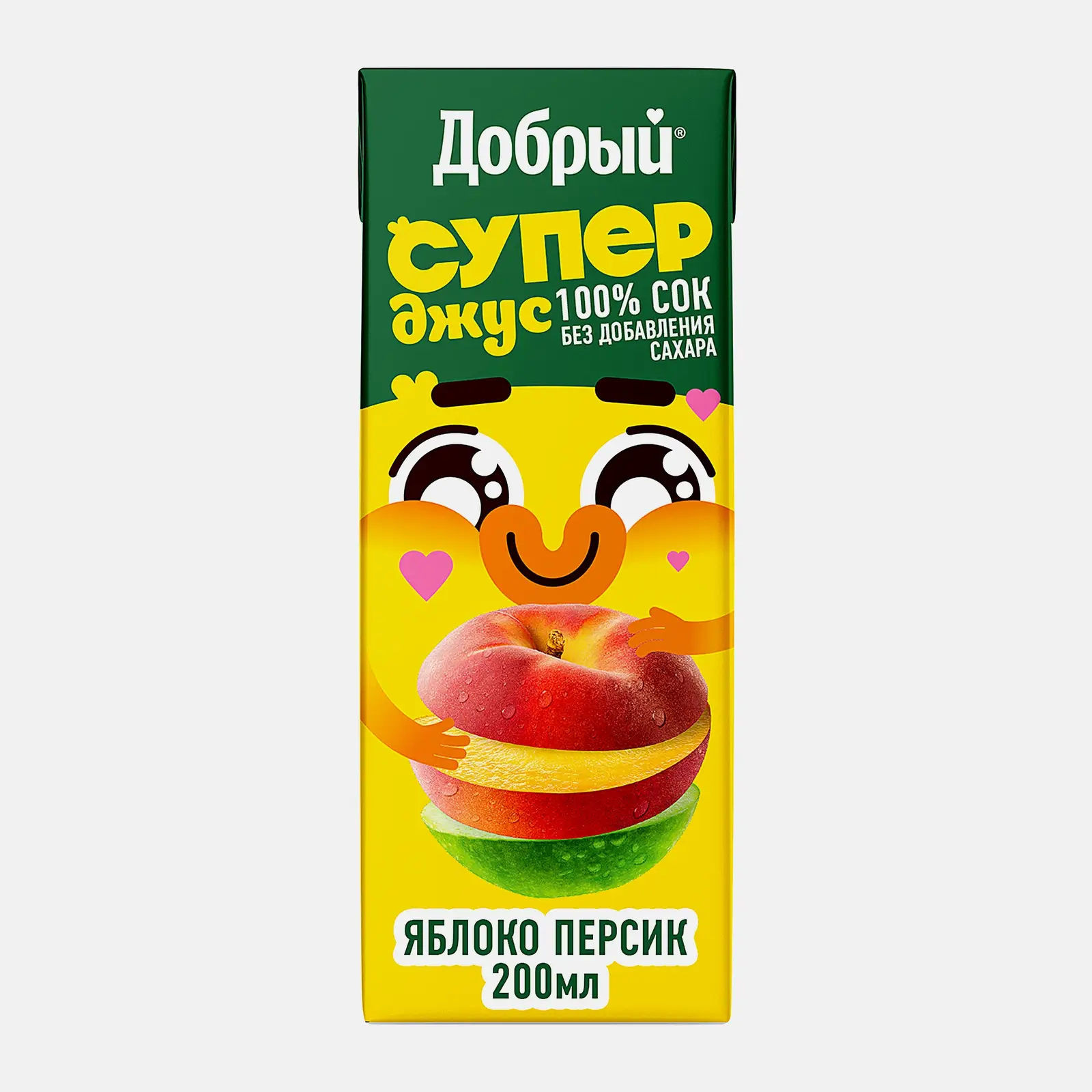 Изображение товара Яблочно-персиковый сок Добрый Active kid 200 мл с витаминами для детей