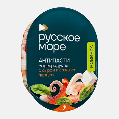 Антипасти морепродукты с творожным сыром и сладким перцем Русское Море 180г