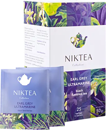 Изображение товара Чёрный чай Earl Grey с бергамотом Niktea 25 пакетов для насыщенного аромата