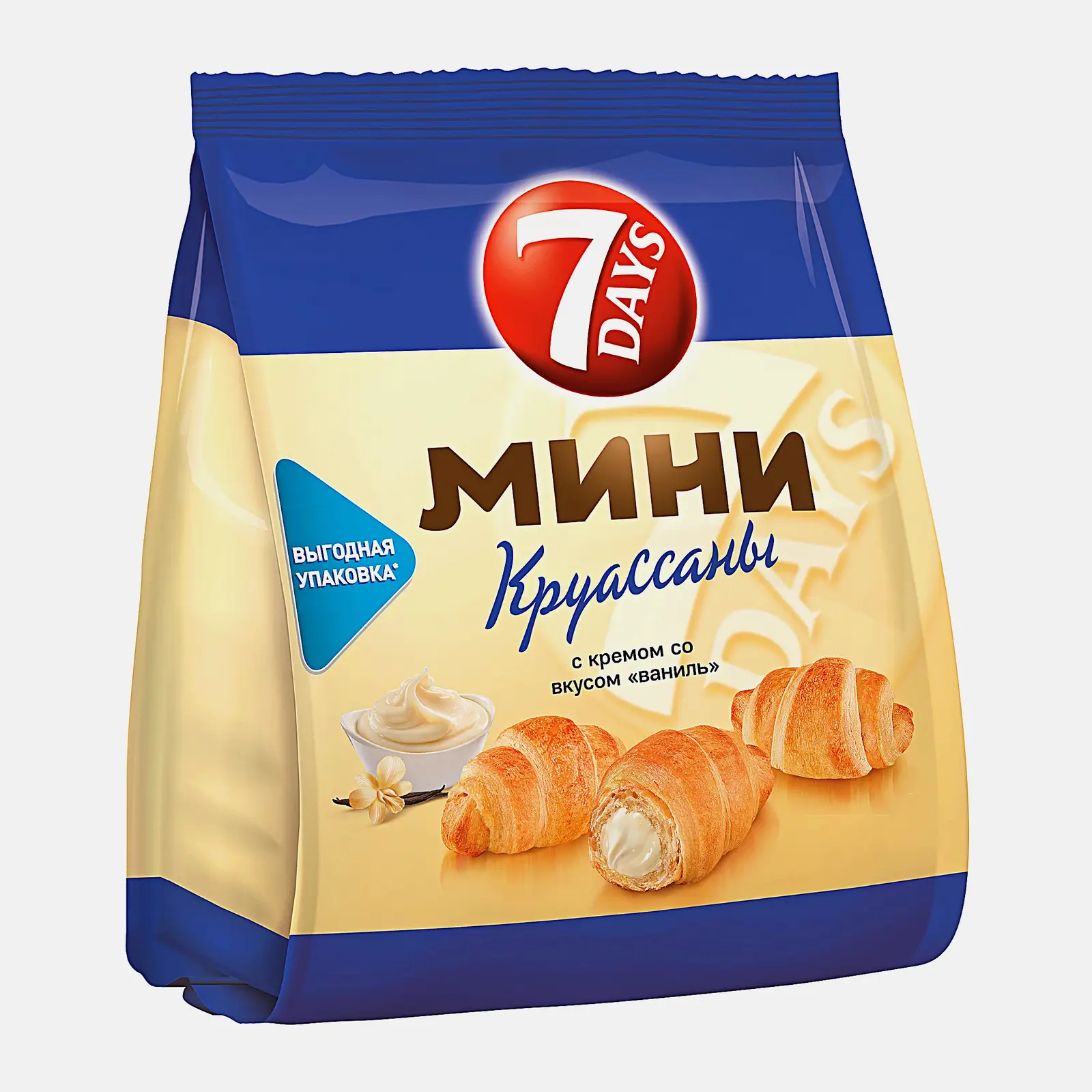 Мини-круассаны с кремом Ваниль 7Days 105г Мини-круассаны с кремом Ваниль 7Days 105г