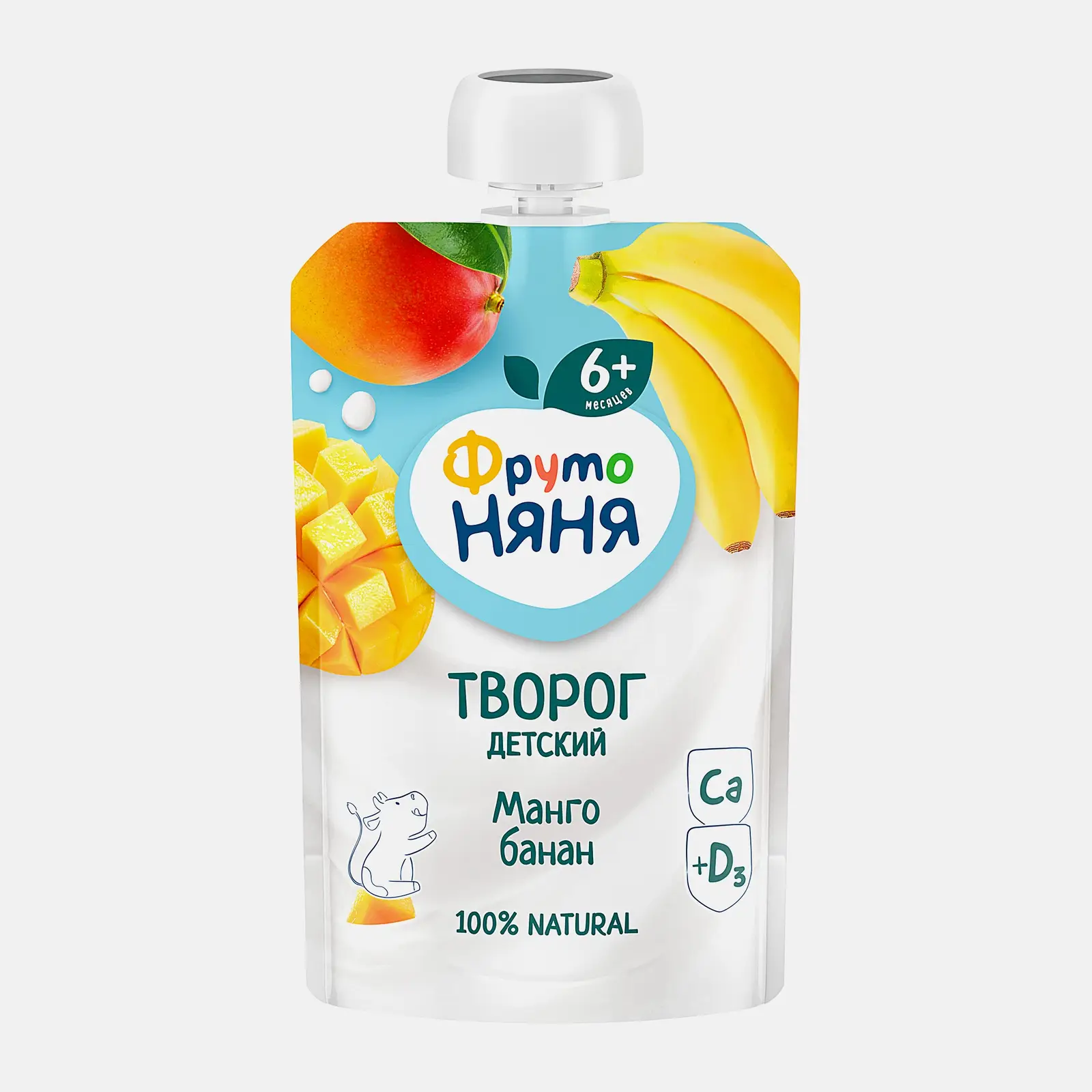 Изображение товара Творог детский со вкусом Манго и банан с 6 месяцев Фрутоняня 4.2% 90г
