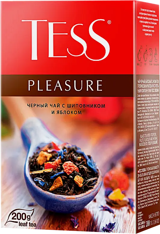 Чай черный Tess Pleasure c шиповником и яблоком 200г - фото 3