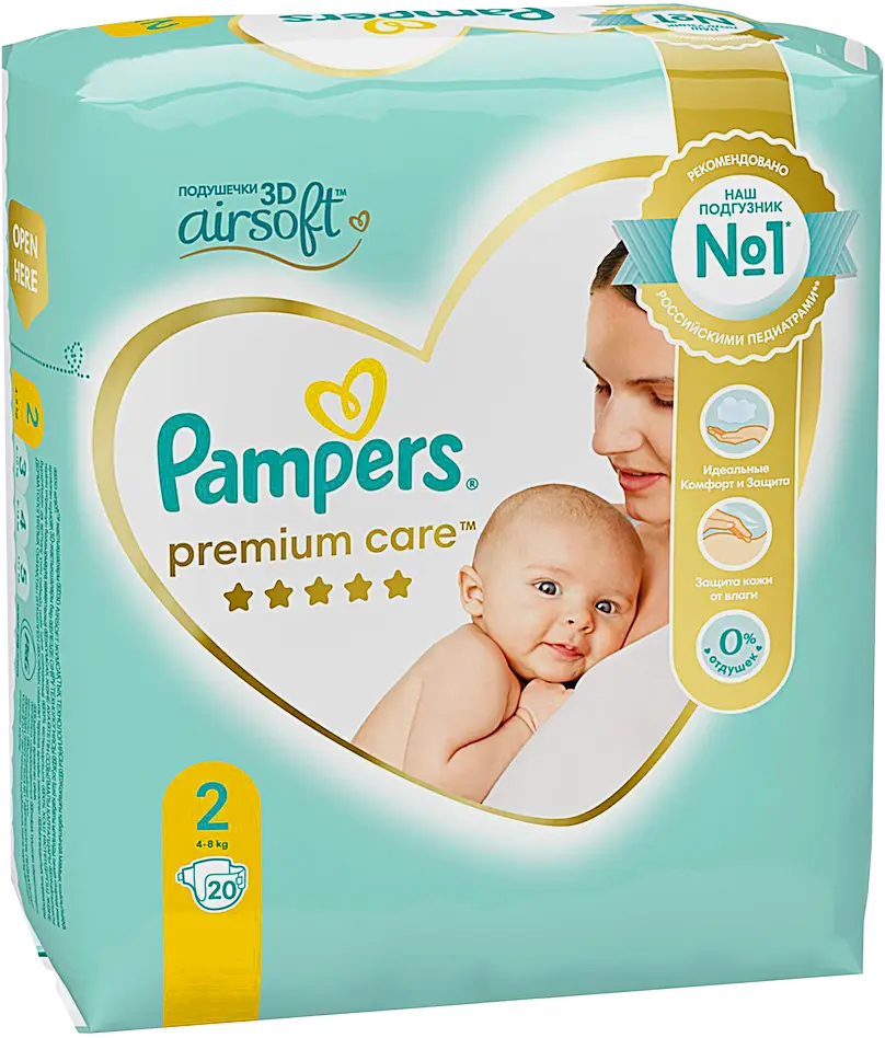 Подгузники Pampers Premium Care Mini р.2 4-8кг 20шт - фото 2