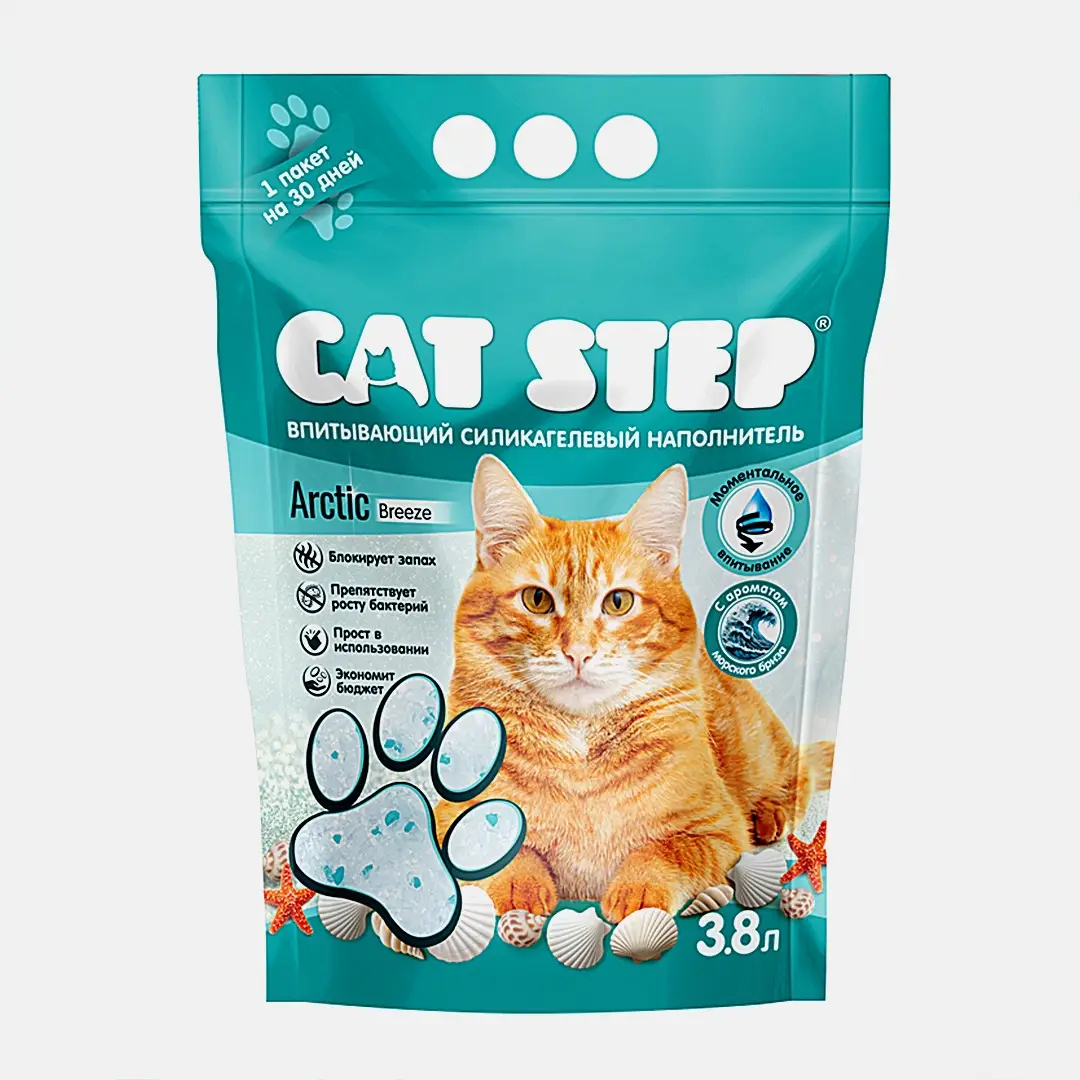 Наполнитель Cat Step силикагелевый Arctic Breez 3.8л
