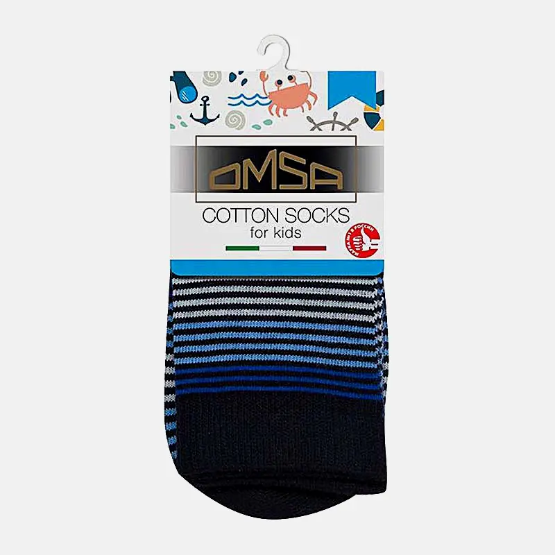 Детские носки в полоску синие р.27-30 Omsa For Kids 21P11