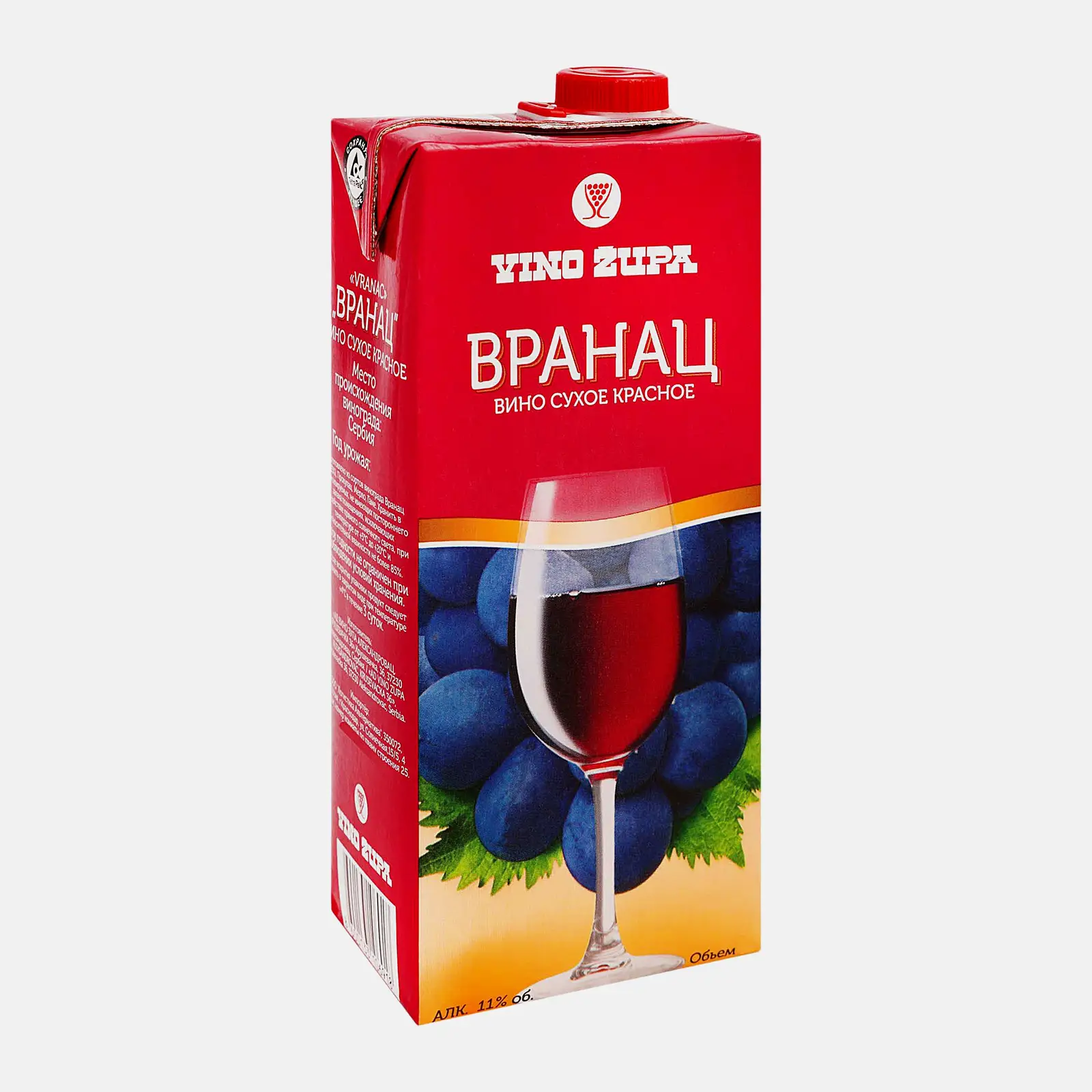 Изображение товара Вино Вранац красное сухое 1л Vino Zupa Сербия