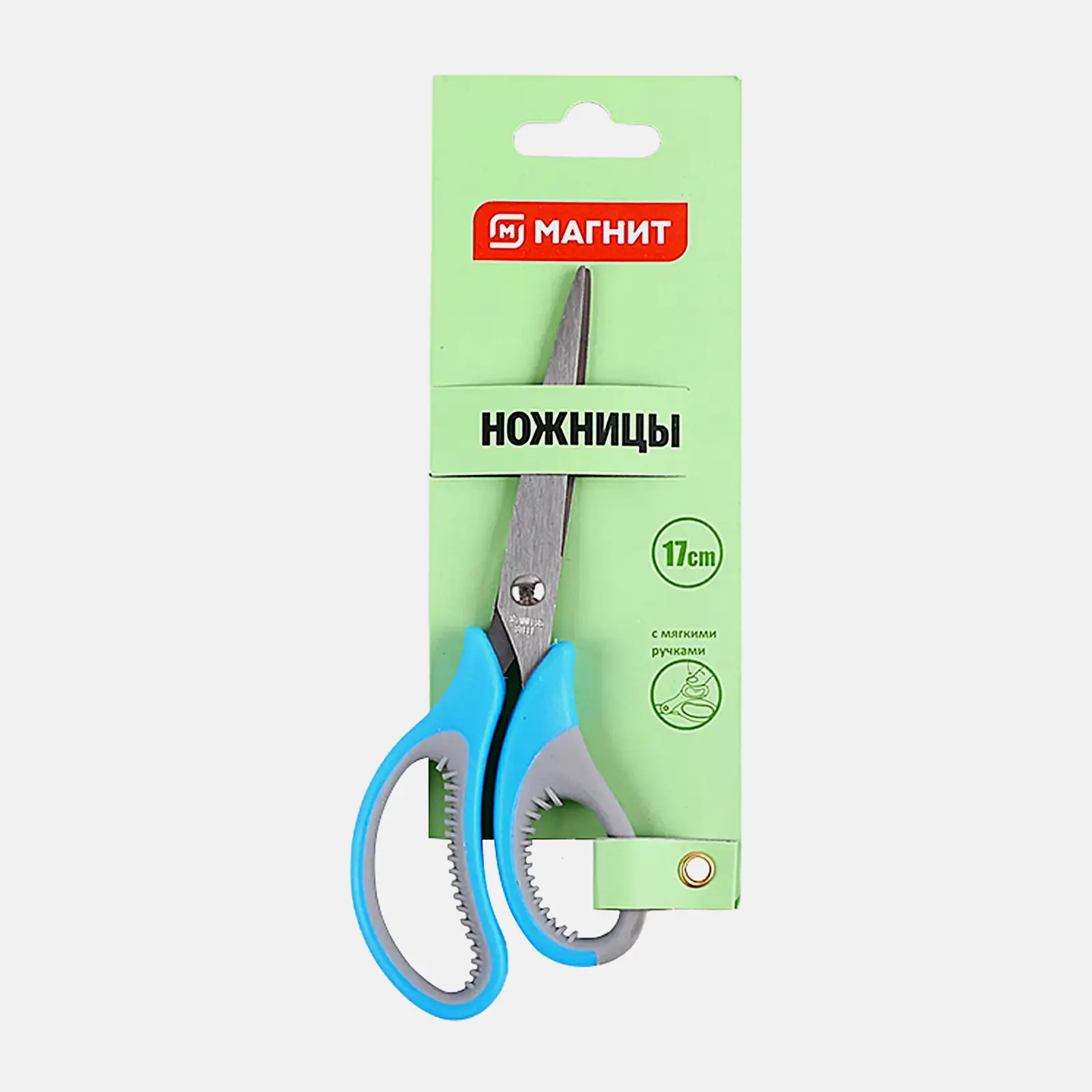 Ножницы 17см прорезиненные в ассортименте