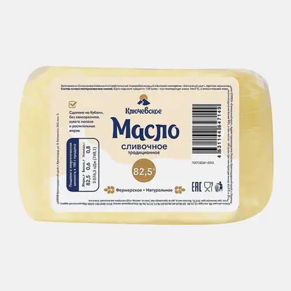 Масло сливочное Ключевское Традиционное 82.5% 180г