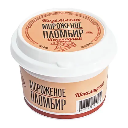 Изображение товара Мороженое Козельское Молоко шоколадное 150г натуральное сладкое питание