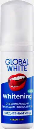 Отбеливающая пенка для полости рта Global White Свежая мята 50мл